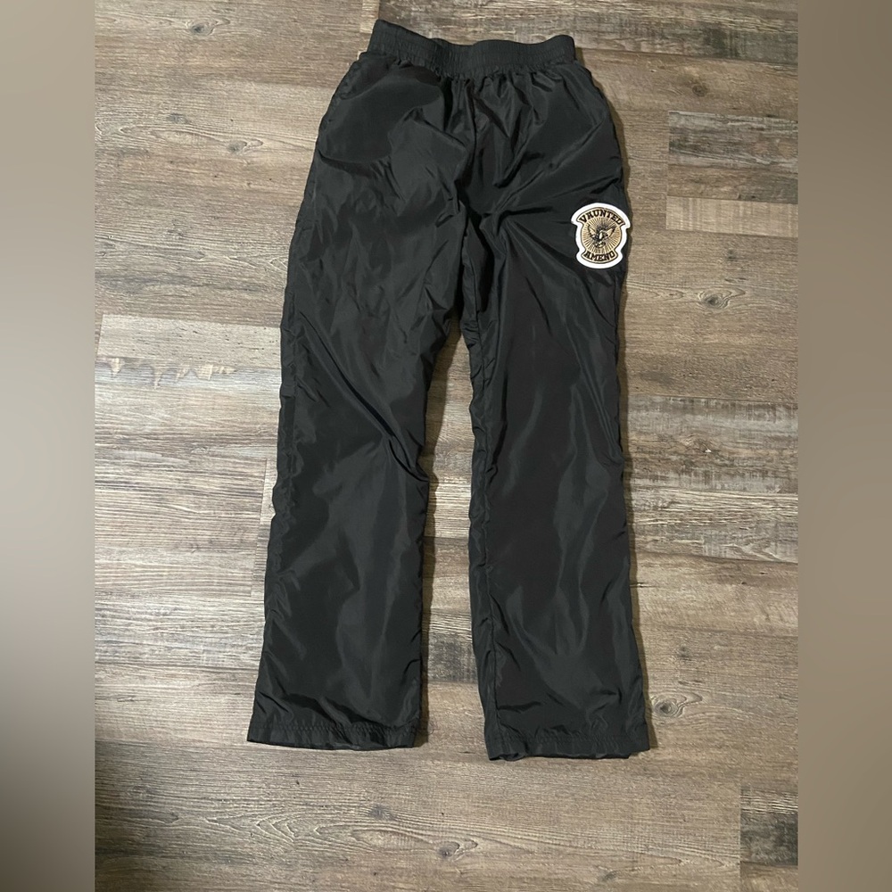 Black Pants with Embroidered Patch